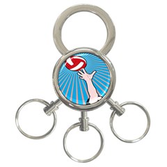 Volly Ball Sport Game Player 3-ring Key Chains by Mariart