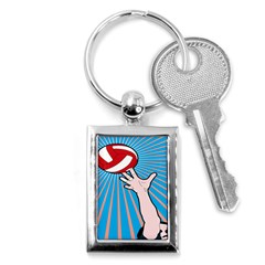 Volly Ball Sport Game Player Key Chains (rectangle) 