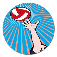 Volly Ball Sport Game Player Magnet 5  (round) by Mariart