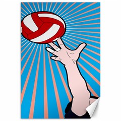 Volly Ball Sport Game Player Canvas 12  X 18   by Mariart