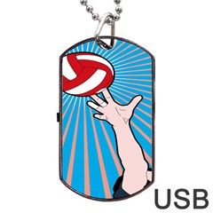 Volly Ball Sport Game Player Dog Tag Usb Flash (two Sides) by Mariart