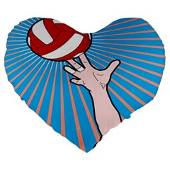 Volly Ball Sport Game Player Large 19  Premium Heart Shape Cushions by Mariart