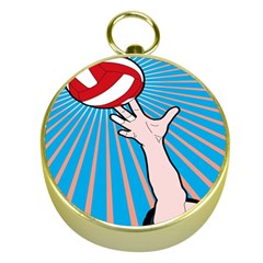 Volly Ball Sport Game Player Gold Compasses by Mariart