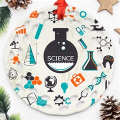 Science Chemistry Physics Round Filigree Ornament (two Sides) by Mariart