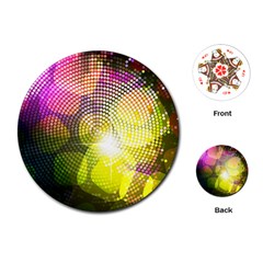 Plaid Star Light Color Rainbow Yellow Purple Pink Gold Blue Playing Cards (round)  by Mariart