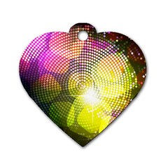 Plaid Star Light Color Rainbow Yellow Purple Pink Gold Blue Dog Tag Heart (one Side) by Mariart