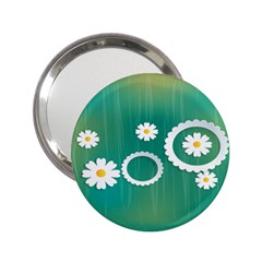 Sunflower Sakura Flower Floral Circle Green 2 25  Handbag Mirrors by Mariart