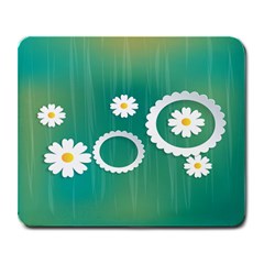 Sunflower Sakura Flower Floral Circle Green Large Mousepads by Mariart