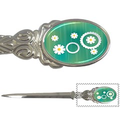 Sunflower Sakura Flower Floral Circle Green Letter Openers by Mariart