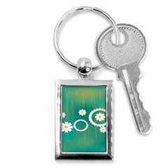 Sunflower Sakura Flower Floral Circle Green Key Chains (rectangle)  by Mariart