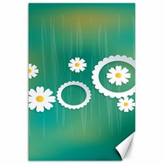 Sunflower Sakura Flower Floral Circle Green Canvas 20  X 30   by Mariart