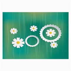 Sunflower Sakura Flower Floral Circle Green Large Glasses Cloth (2-side) by Mariart