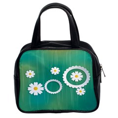 Sunflower Sakura Flower Floral Circle Green Classic Handbags (2 Sides) by Mariart