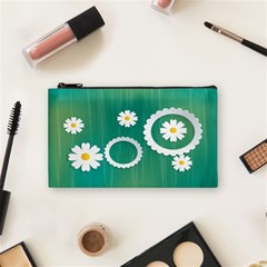 Sunflower Sakura Flower Floral Circle Green Cosmetic Bag (small)  by Mariart