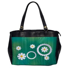 Sunflower Sakura Flower Floral Circle Green Office Handbags by Mariart