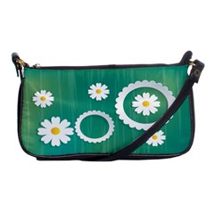 Sunflower Sakura Flower Floral Circle Green Shoulder Clutch Bags by Mariart