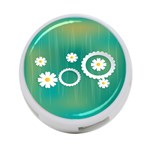 Sunflower Sakura Flower Floral Circle Green 4-Port USB Hub (One Side) Front