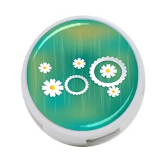 Sunflower Sakura Flower Floral Circle Green 4-port Usb Hub (two Sides)  by Mariart