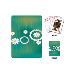 Sunflower Sakura Flower Floral Circle Green Playing Cards (mini)  by Mariart