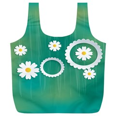 Sunflower Sakura Flower Floral Circle Green Full Print Recycle Bags (l)  by Mariart