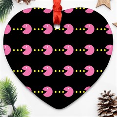 Wallpaper Pacman Texture Bright Surface Heart Ornament (two Sides) by Mariart