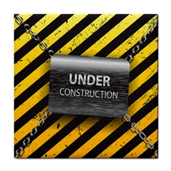 Under Construction Sign Iron Line Black Yellow Cross Tile Coasters by Mariart