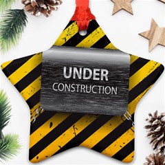 Under Construction Sign Iron Line Black Yellow Cross Ornament (star) by Mariart