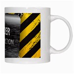 Under Construction Sign Iron Line Black Yellow Cross White Mugs Right