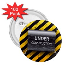 Under Construction Sign Iron Line Black Yellow Cross 2 25  Buttons (100 Pack)  by Mariart