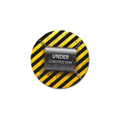 Under Construction Sign Iron Line Black Yellow Cross Golf Ball Marker by Mariart