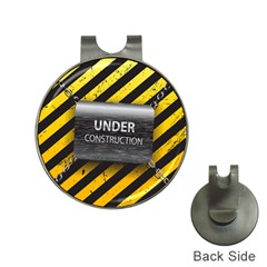 Under Construction Sign Iron Line Black Yellow Cross Hat Clips With Golf Markers by Mariart