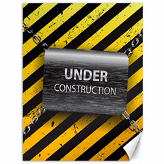 Under Construction Sign Iron Line Black Yellow Cross Canvas 36  X 48  