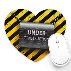 Under Construction Sign Iron Line Black Yellow Cross Heart Mousepads by Mariart