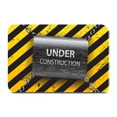 Under Construction Sign Iron Line Black Yellow Cross Plate Mats by Mariart