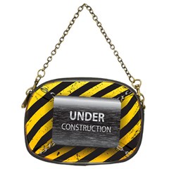 Under Construction Sign Iron Line Black Yellow Cross Chain Purses (one Side)  by Mariart