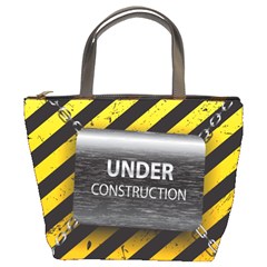 Under Construction Sign Iron Line Black Yellow Cross Bucket Bags by Mariart