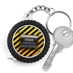 Under Construction Sign Iron Line Black Yellow Cross Measuring Tapes