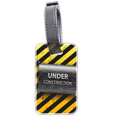 Under Construction Sign Iron Line Black Yellow Cross Luggage Tags (two Sides) by Mariart