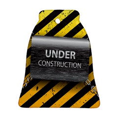 Under Construction Sign Iron Line Black Yellow Cross Ornament (bell) by Mariart