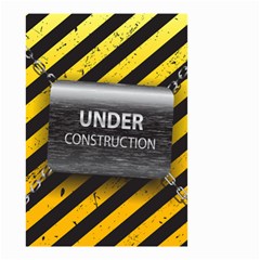 Under Construction Sign Iron Line Black Yellow Cross Small Garden Flag (two Sides) by Mariart