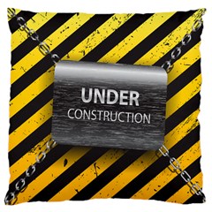 Under Construction Sign Iron Line Black Yellow Cross Large Cushion Case (two Sides) by Mariart