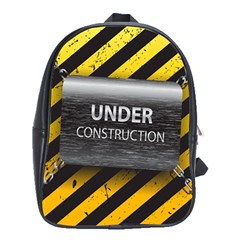 Under Construction Sign Iron Line Black Yellow Cross School Bags (xl)  by Mariart