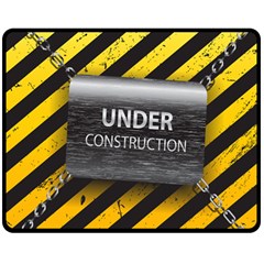 Under Construction Sign Iron Line Black Yellow Cross Double Sided Fleece Blanket (medium)  by Mariart