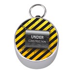 Under Construction Sign Iron Line Black Yellow Cross Mini Silver Compasses Front