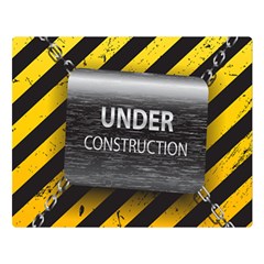 Under Construction Sign Iron Line Black Yellow Cross Double Sided Flano Blanket (large)  by Mariart