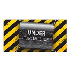 Under Construction Sign Iron Line Black Yellow Cross Satin Shawl by Mariart