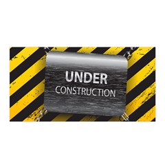 Under Construction Sign Iron Line Black Yellow Cross Satin Wrap by Mariart