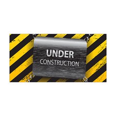 Under Construction Sign Iron Line Black Yellow Cross Yoga Headband by Mariart