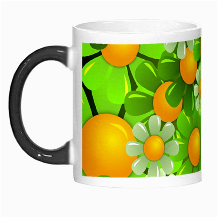 Sunflower Flower Floral Green Yellow Morph Mugs