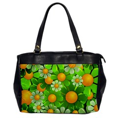 Sunflower Flower Floral Green Yellow Office Handbags by Mariart